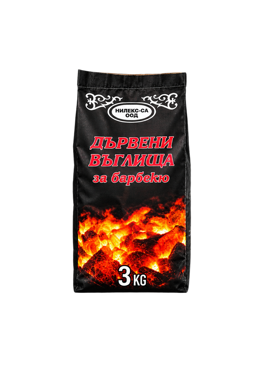 Чувал дървени въглища 3 кг